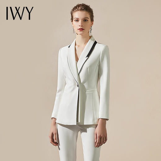 IWY/典雅白色设计感西装西服套装女一粒扣时尚气质女神美容院上班正装CP305 商品图0