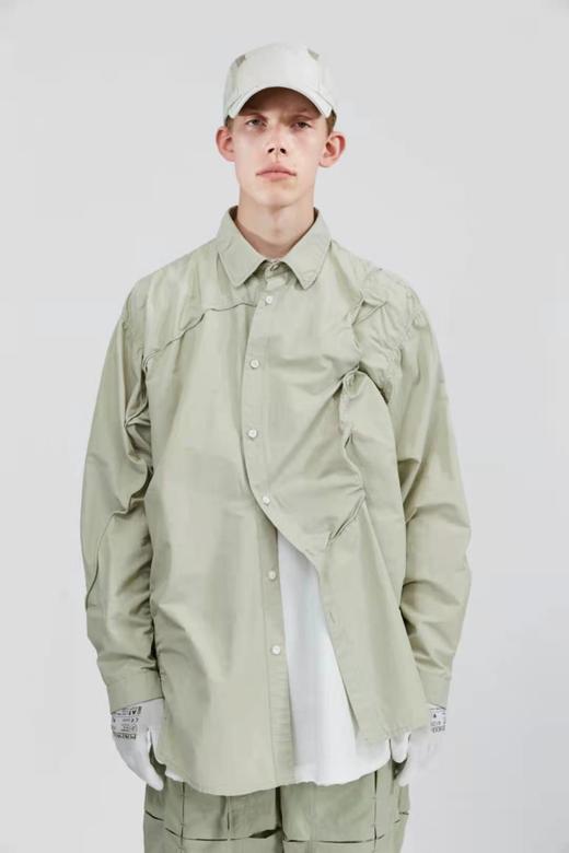 ATTEMPT 21SS-SHI0203 路径起皱长袖衬衫 商品图0