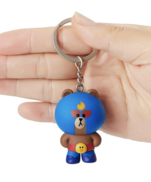韩国 可爱 Line Friends斗殴明星El Brown Figure钥匙圈JPY带授权招加盟代理 商品图0