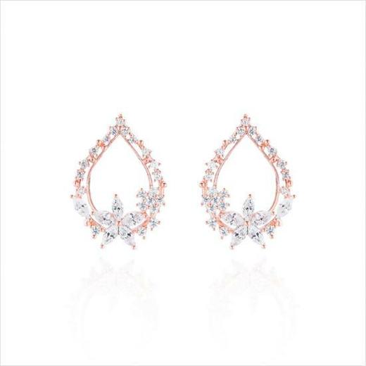 韩国WingblingElledaisy耳环粉红色超闪水滴花朵Olive YoungJPY带授权招加盟代理 商品图1