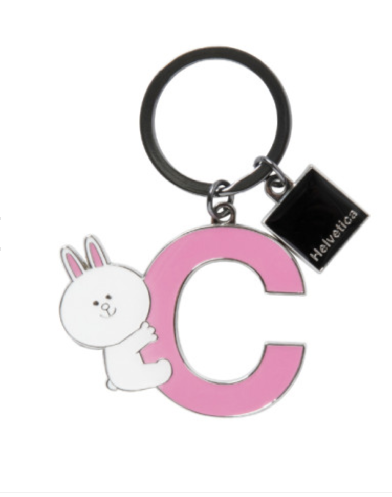 韩国 可爱 Line Friends Helvetica Cony金属钥匙扣JPY带授权招加盟代理