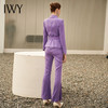 IWY/时尚紫色西服女微喇裤套装气质高端收腰绑带西装211004C1+P3 商品缩略图3