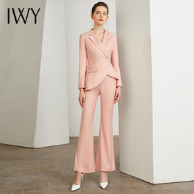 IWY/粉色小香风西服西装套装女修身系带收腰时尚气质名媛职业上班面试CP937