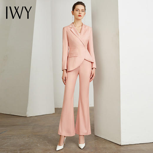 IWY/粉色小香风西服西装套装女修身系带收腰时尚气质名媛职业上班面试CP937 商品图0