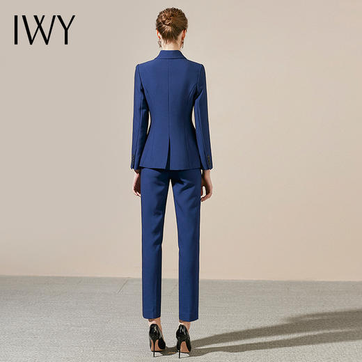 IWY/蓝色百搭通勤面试西服西装套装女时尚气质女神主持人上镜面试正装CP3410 商品图3