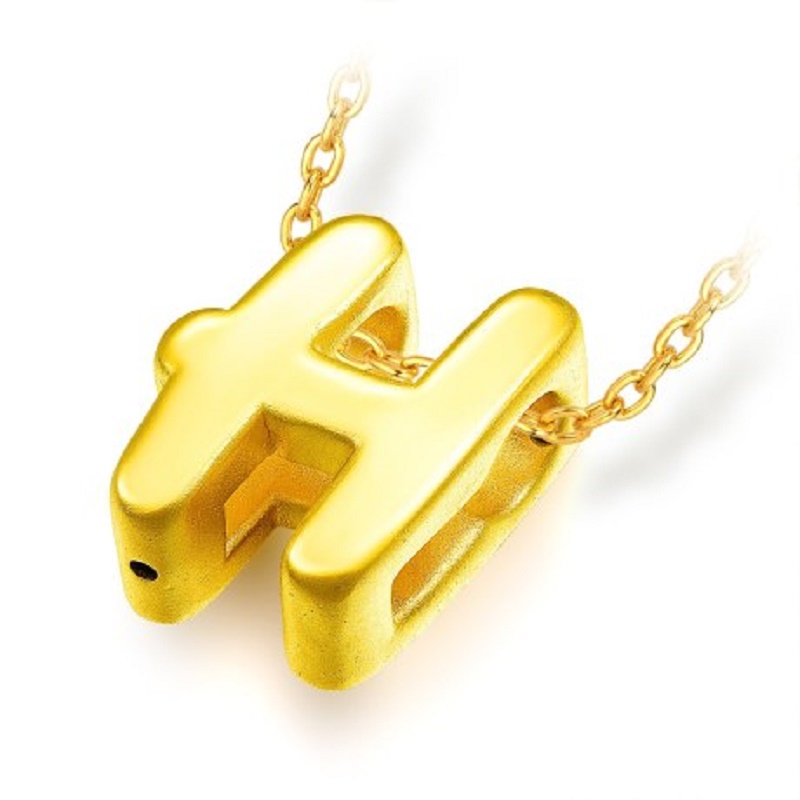 周大福24K GOLD PENDANT/CHARM - INITIAL H (16226) 串饰JPY带授权招加盟代理