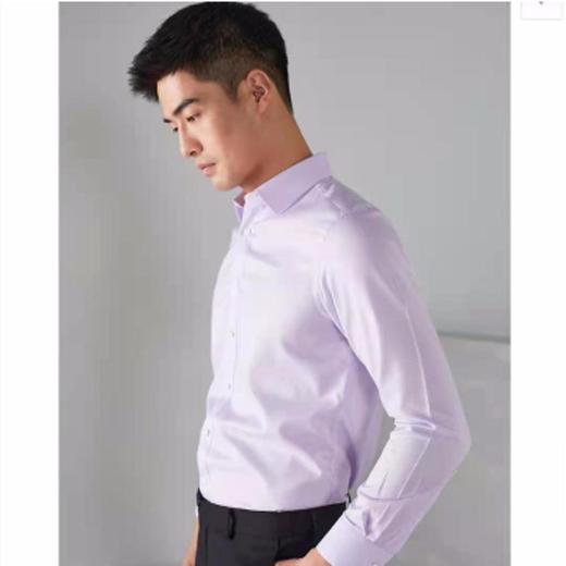 南4雅戈尔粉紫色细纹免熨衬衫 商品图1