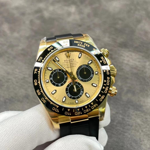 N劳li士黄金迪通拿余文乐M116518ln-0048，单独真正4130机芯，精钢镀厚金，黄金表壳。表壳厚度和zp一致，全部计时功能100% 实现， 使用了订制版KIF避震器 正品原版开模精品中的精品 商品图3