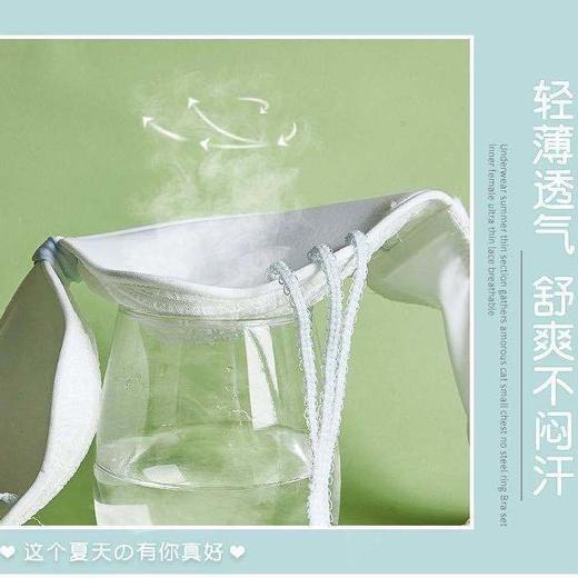 日系少女无钢圈性感蝴蝶结文胸套装聚拢防下垂小胸调整型甜美内衣 商品图4