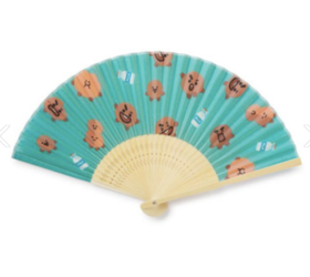 韩国 可爱 Line Friends BT21 SHOOKY图案竹折扇JPY带授权招加盟代理