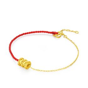 周大福 GOLD CHAIN AND RED BRACELET (26047) 手链JPY带授权招加盟代理