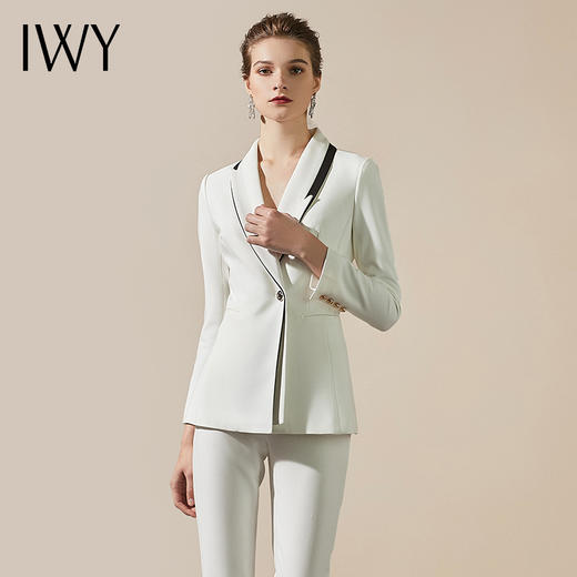 IWY/典雅白色设计感西装西服套装女一粒扣时尚气质女神美容院上班正装CP305 商品图4