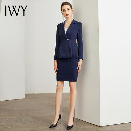 IWY/售楼部工作服职业西装套裙女藏青修身百干练搭韩版时尚气质名媛风CS631 商品图0