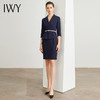 IWY/藏青色腰带收腰时尚气质连衣裙女商务通勤干练职场女神范工作服装 Q472 商品缩略图1