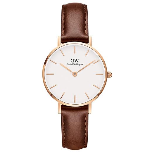 DANIEL WELLINGTON/女表金色边皮革表带28mm白盘石英表DW00100231JPY带授权招加盟代理 商品图0