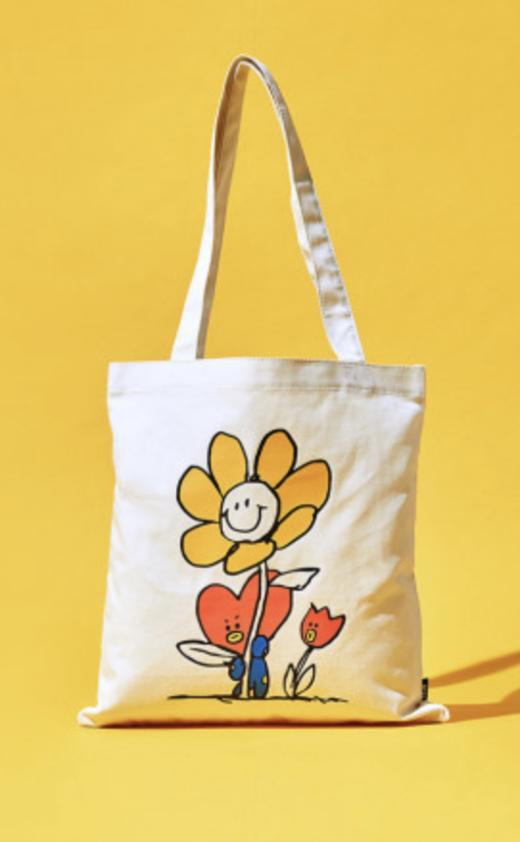 韩国 可爱 Line Friends BT21 TATA花卉环保袋JPY带授权招加盟代理 商品图0