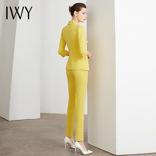 IWY/正装套装修身显瘦英伦风职业装黄色气质时尚高端总裁西装OL工作服CP10223 商品图3