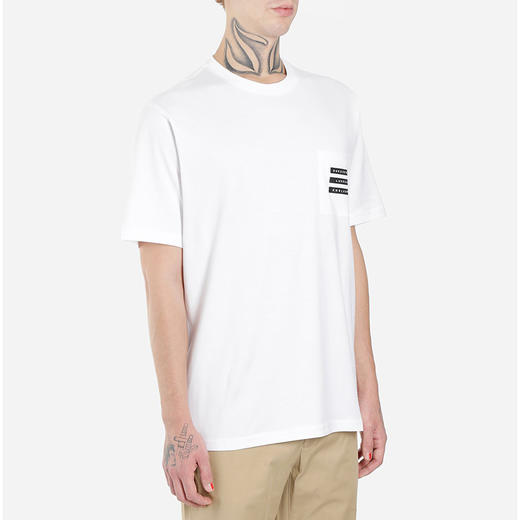 BURBERRY 巴宝莉 男士胶带印花棉质圆领短袖T恤 白色 8021843 A1464 商品图1