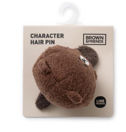 韩国 可爱 Line Friends棕色Pekom脸娃娃发夹JPY带授权招加盟代理 商品图1
