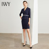 IWY/藏青色腰带收腰时尚气质连衣裙女商务通勤干练职场女神范工作服装 Q472 商品缩略图2