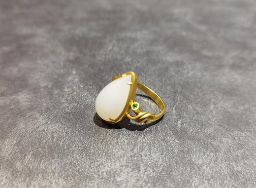 【御珠宫坊】金镶羊脂白玉戒指 商品图2