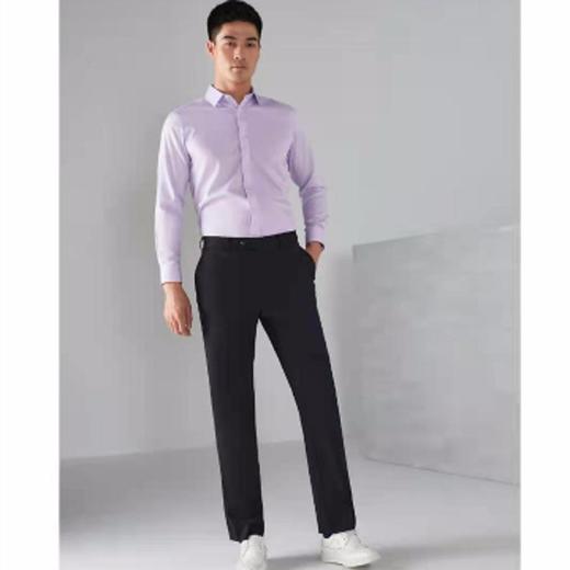 南4雅戈尔粉紫色细纹免熨衬衫 商品图0