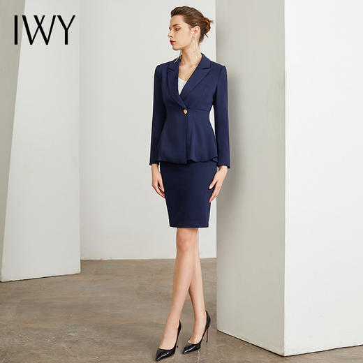 IWY/售楼部工作服职业西装套裙女藏青修身百干练搭韩版时尚气质名媛风CS631 商品图4