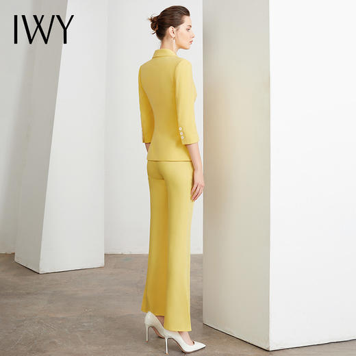 IWY/黄色高端小西装套装女修身气质商务职业装英伦风通勤休闲面试正装C10223+P30223 商品图3