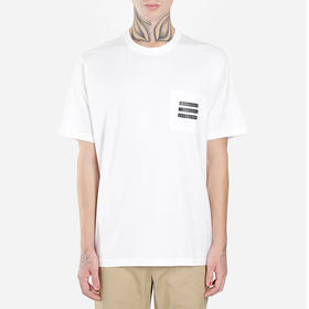 BURBERRY 巴宝莉 男士胶带印花棉质圆领短袖T恤 白色 8021843 A1464