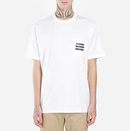 BURBERRY 巴宝莉 男士胶带印花棉质圆领短袖T恤 白色 8021843 A1464 商品图0
