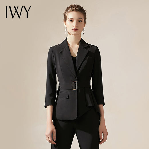 IWY/黑色商务商务通勤职业装西装套装女修身时尚气质女神上班面试正装C304+P305 商品图2