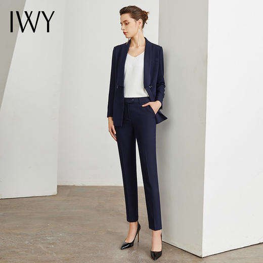 IWY/藏青色商务职业职场西服西装套装女修身显瘦干练百搭上班面试正装CP10316 商品图4