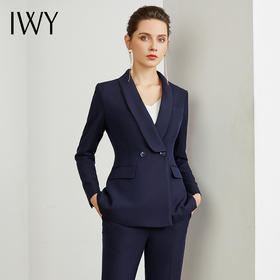 IWY/藏青色商务职业职场西服西装套装女修身显瘦干练百搭上班面试正装CP10316