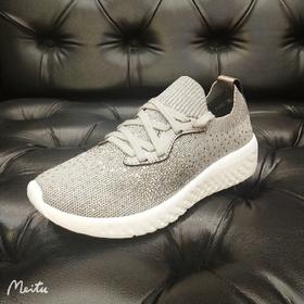 LFGJ 12202 春季新款系带飞织休闲单鞋女