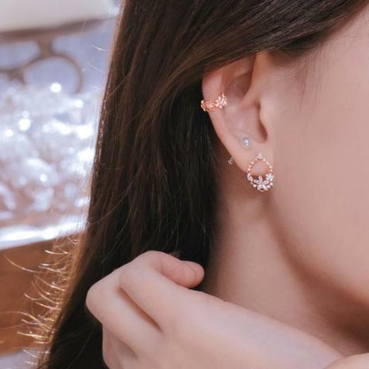 韩国WingblingElledaisy耳环粉红色超闪水滴花朵Olive YoungJPY带授权招加盟代理 商品图0