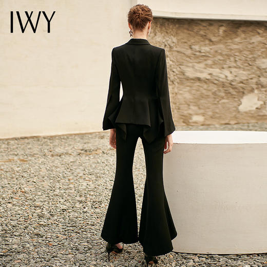 IWY/高端时尚西装气质名媛商务宴会正装修身西服微喇裤套装211010C1+P3 商品图3