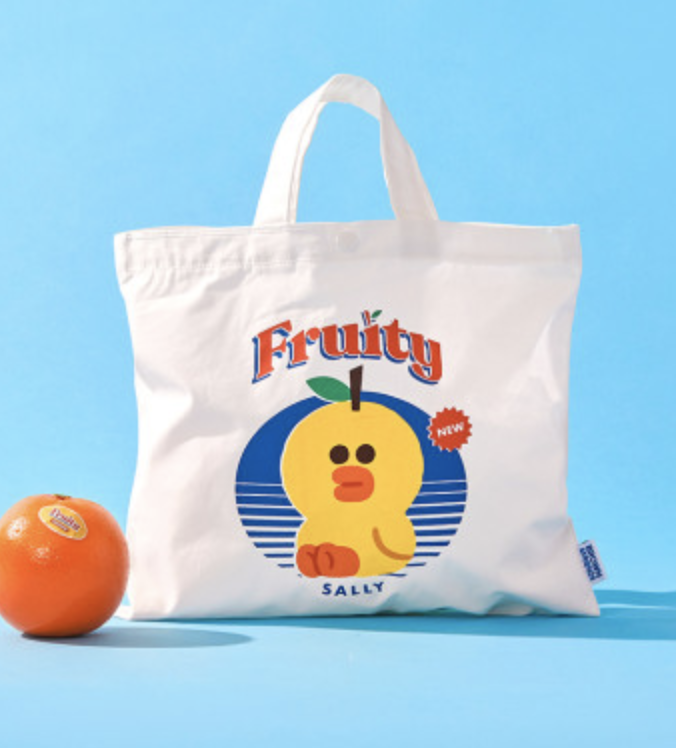 韩国 可爱 Line Friends Sally果味环保袋（S）JPY带授权招加盟代理