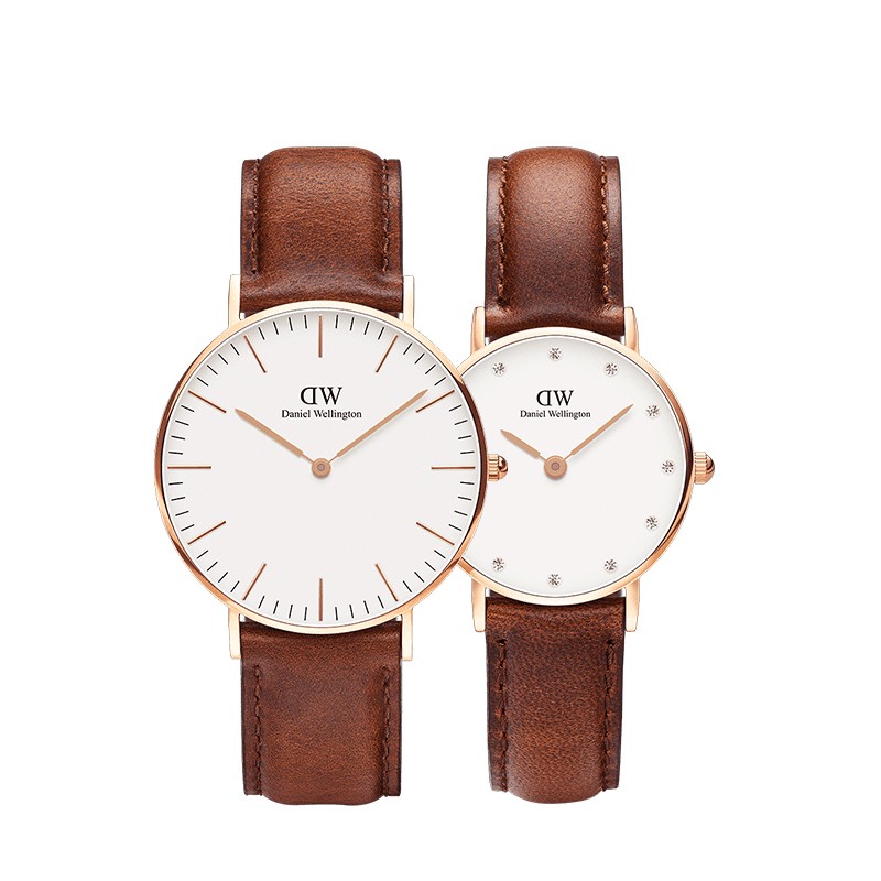 DANIEL WELLINGTON/情侣表 学生对表 DW00100006+DW00100059JPY带授权招加盟代理