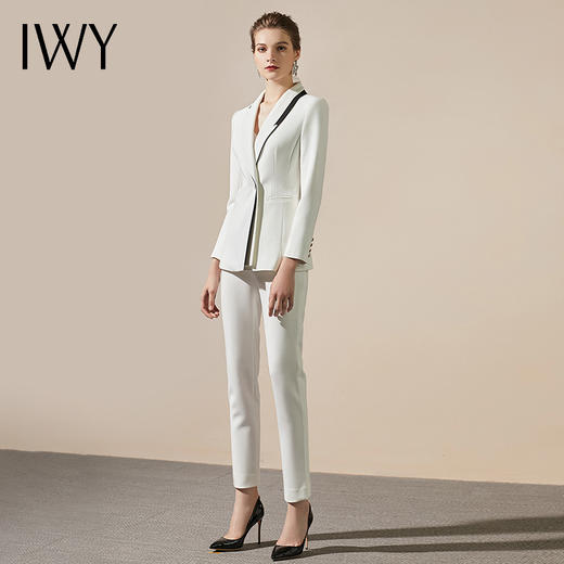 IWY/典雅白色设计感西装西服套装女一粒扣时尚气质女神美容院上班正装CP305 商品图3