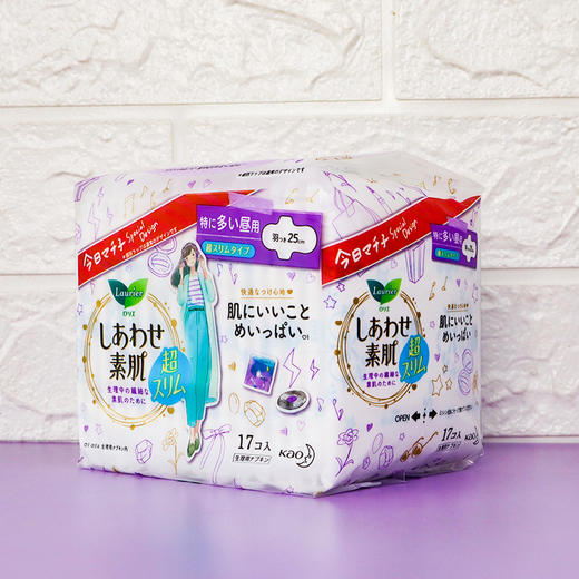 KJ 日本进口花王乐而雅系列 卫生巾快速吸收柔软日用姨妈巾 25cm*17片 商品图1