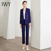 IWY/藏青色条纹西装套装女时尚双排扣职业装商务工作服上班正装CP871 商品缩略图2