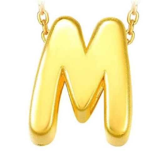 周大福24K GOLD PENDANT/CHARM - INITIAL M (16232) 串饰JPY带授权招加盟代理 商品图2