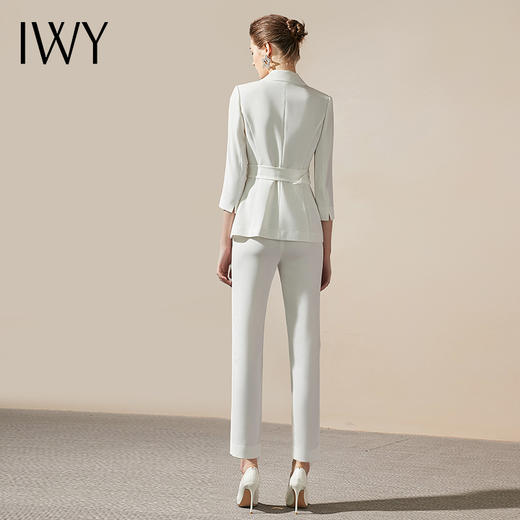 IWY/白色系带收腰西服西服套装女时尚修身气质女神范职业商务通勤正装C304+P305 商品图3