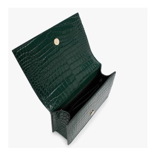 ALEXANDER MCQUEEN 亚历山大.麦昆 女士宝石仿鳄鱼纹单肩斜挎骷髅手指包 绿色 554128 1HB00 3120 商品图2