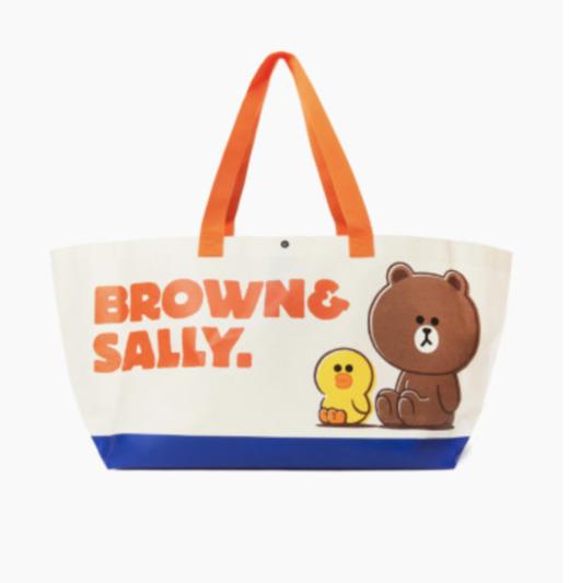 韩国 可爱 Line Friends棕色和莎莉野餐包（XL）JPY带授权招加盟代理 商品图0