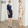 IWY/藏青色商务职业装连衣裙女修身包臀百搭干练时尚气质名媛工作服装Q195+D0053 商品缩略图4