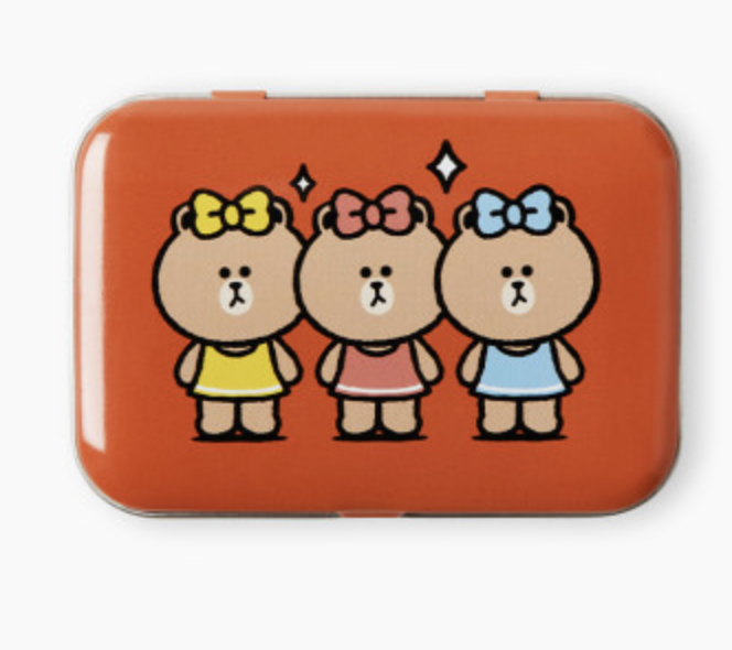韩国 可爱 Line Friends巧克力锡盒乐队创可贴套装（50EA）JPY带授权招加盟代理