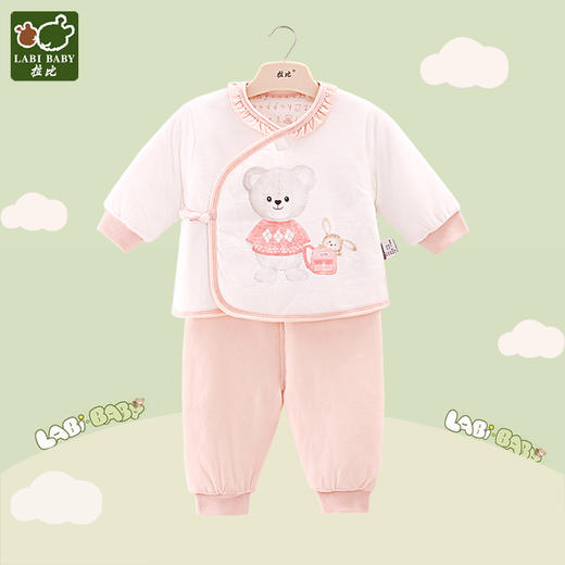 拉比-内衣类（春）E1萌萌熊花边斜衿服套装玫瑰 商品图0