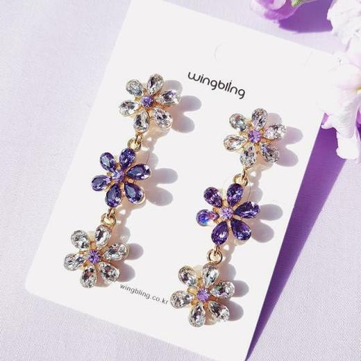 韩国Wingbling爱豆同款花朵时尚长款耳环4种颜色选1Olive YoungJPY带授权招加盟代理 商品图1
