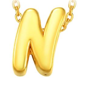 周大福24K GOLD PENDANT/CHARM - INITIAL N (16231) 串饰JPY带授权招加盟代理
